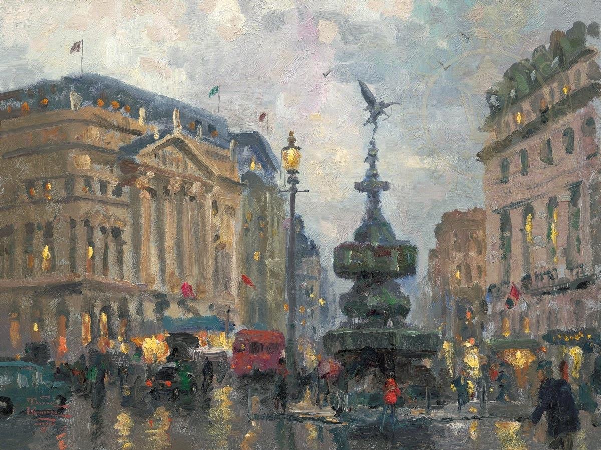 Piccadilly Circus London Thomas Kinkade Oil Paintings